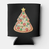 Pizza Christmas Tree Xmas Lights Crustmas Holiday Blikjeskoeler (Voorkant)