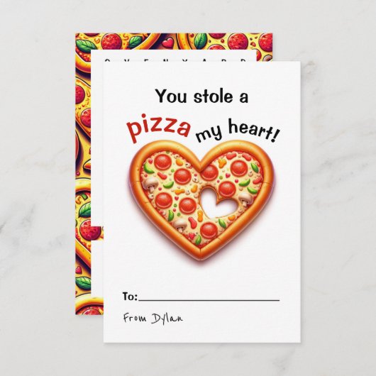 Pizza Classroom Valentijn kaart (Voorkant / Achterkant)