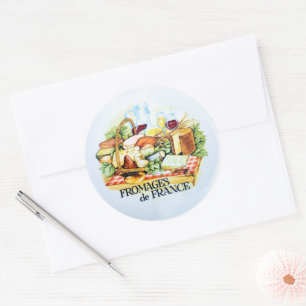 Pizza Clock. Fromages De France. Ronde Sticker