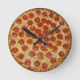 Pizza Clock Ronde Klok
