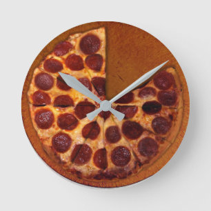 Pizza Clock Ronde Klok