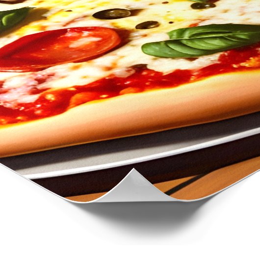 Pizza close-up Fotografie Poster (Hoek)