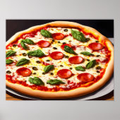 Pizza close-up Fotografie Poster (Voorkant)