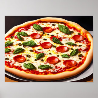 Pizza close-up Fotografie Poster