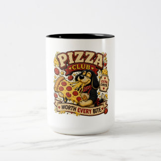 Pizza Club Persoonlijke Grappige Pizza Liefhebber Tweekleurige Koffiemok
