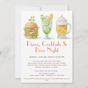Pizza, cocktails en bier – Vaderdag Kaart