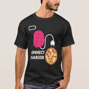Pizza Connect-oplader Pizza Pie Lege batterij T-shirt