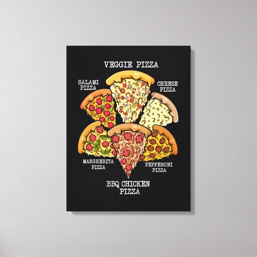 Pizza Connoisseur Italiaanse Pizza Amerikaanse Piz Canvas Afdruk (Voorkant)