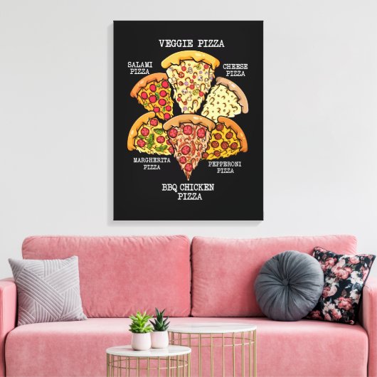 Pizza Connoisseur Italiaanse Pizza Amerikaanse Piz Canvas Afdruk (Insitu (Woonkamer))