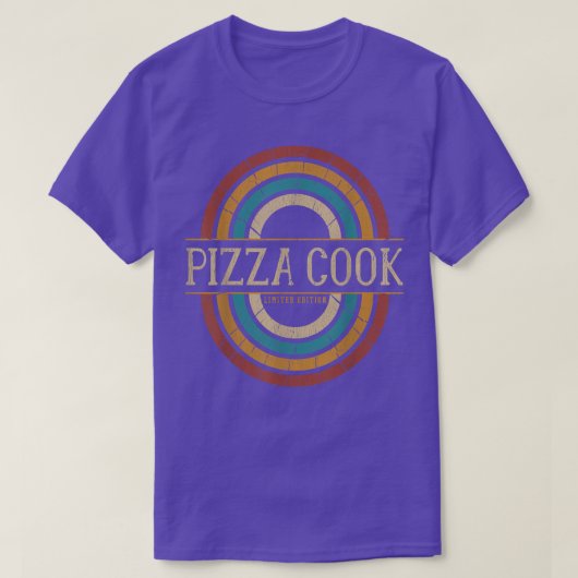 Pizza Cook Vitnage Retro T-shirt (Design voorkant)