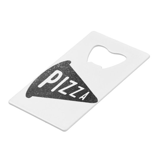 Pizza Creditkaart Flessenopener (Achterkant Gekanteld)