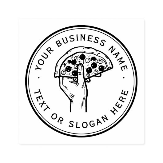 Pizza Custom Business Logo Groot Rubberstempel (Afrduk)