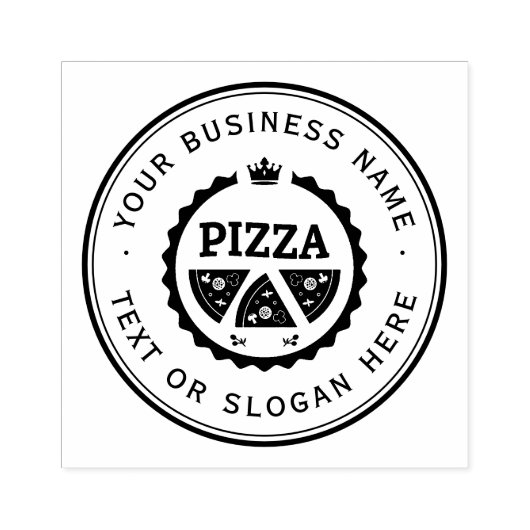 PIZZA Custom Business Logo Large Rubberstempel (Afrduk)