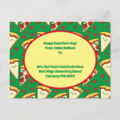 Pizza Cute Kinder Classroom Valentijn Card Briefkaart (Achterkant)