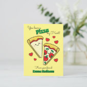 Pizza Cute Kinder Classroom Valentijn Card Briefkaart (Staand voorkant)