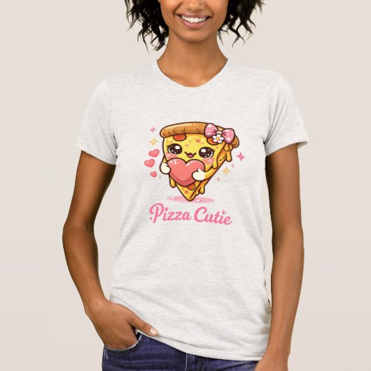 Pizza Cutie Cute Kawaii Pizza T-shirt (Voorkant)