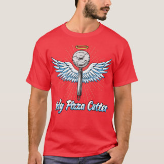 Pizza Cutter met de ogen van een engel, de Heilige T-shirt
