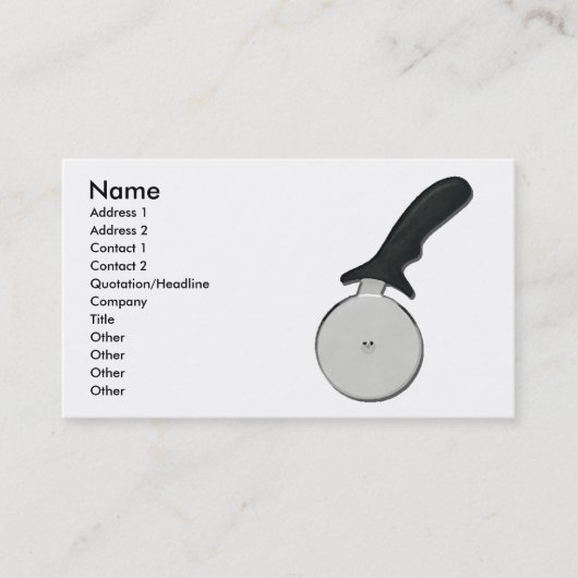 Pizza Cutter Profile Card Sjabloon Visitekaartje (Voorkant)