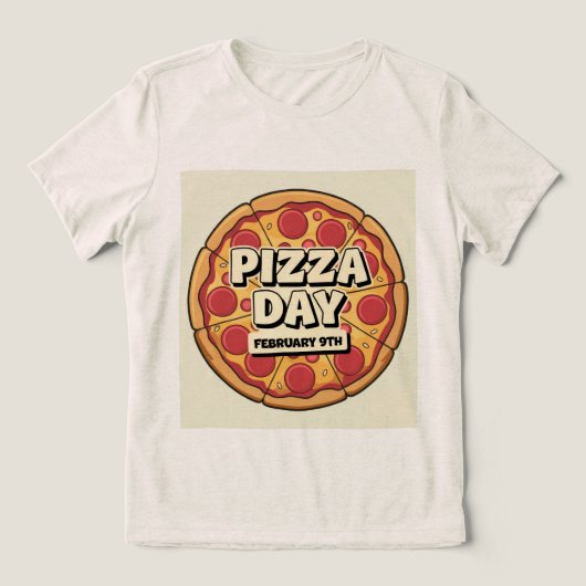 Pizza Dag op 9 februari Tri-Blend Shirt (Design voorkant)