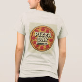Pizza Dag op 9 februari Tri-Blend Shirt (Achterkant)