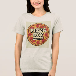Pizza Dag op 9 februari Tri-Blend Shirt