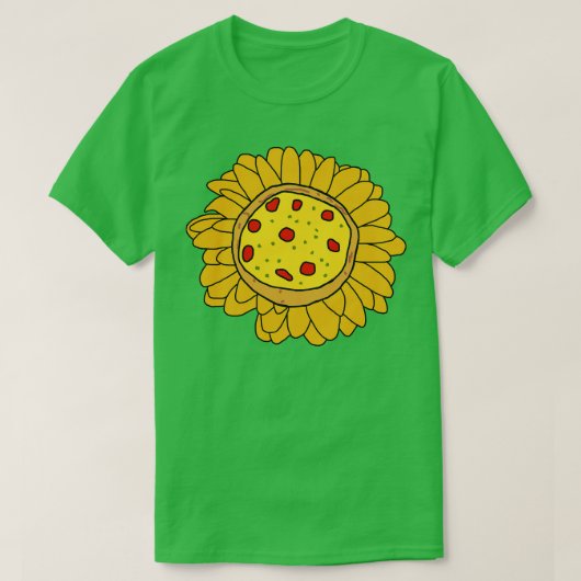 Pizza Daisy Flower T-shirt (Design voorkant)