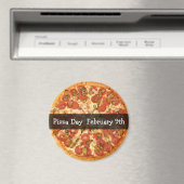 Pizza Day February Food Holiday Button Magnet (Insitu (Vaatwasser))