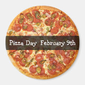 Pizza Day February Food Holiday Button Magnet (Voorkant)