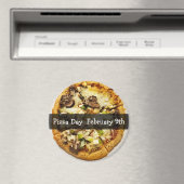 Pizza Day February Food Holiday Button Magnet (Insitu (Vaatwasser))