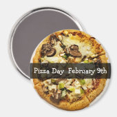 Pizza Day February Food Holiday Button Magnet (Voorkant / Achterkant)