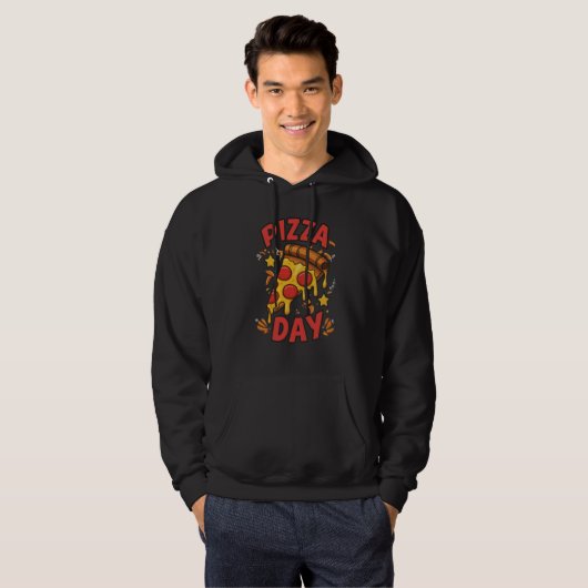 Pizza Day – Leuke Pepperoni Pizza Slice Design Hoodie (Voorkant volledig)