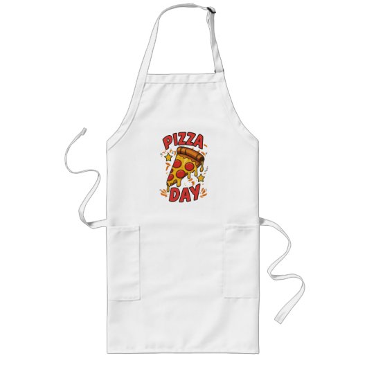 Pizza Day – Leuke Pepperoni Pizza Slice Design Lang Schort (Voorkant)