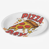 Pizza Day – Leuke Pepperoni Pizza Slice Design Papieren Bordje (Gekanteld)