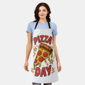 Pizza Day – Leuke Pepperoni Pizza Slice Design Schort (Gedragen)