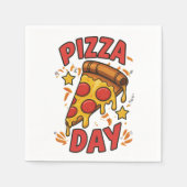 Pizza Day – Leuke Pepperoni Pizza Slice Design Servet (Voorkant)
