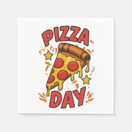 Pizza Day – Leuke Pepperoni Pizza Slice Design Servet