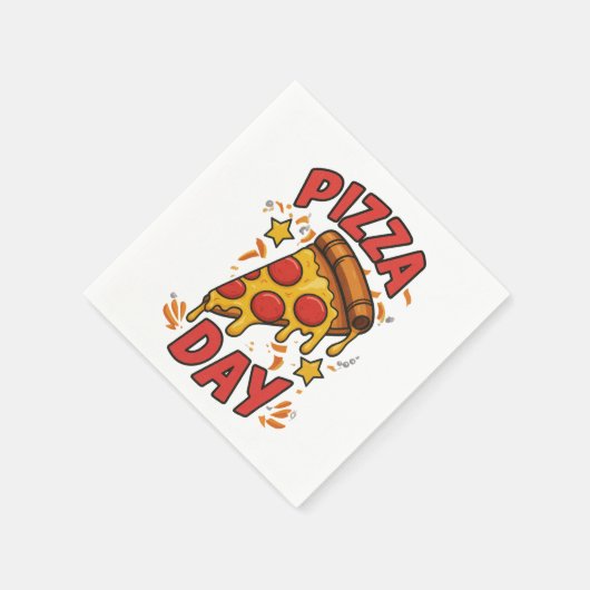 Pizza Day – Leuke Pepperoni Pizza Slice Design Servet (Hoek)