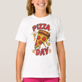 Pizza Day – Leuke Pepperoni Pizza Slice Design T-shirt (Voorkant)