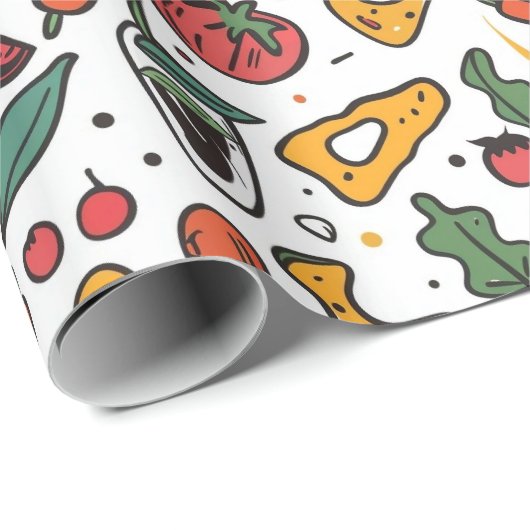 Pizza Day Pattern Wrapping Paper | Fun Foodie Cadeaupapier (Rol Hoek)