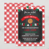 Pizza de uitnodiging van de verjaardagspartij (Voorkant / Achterkant)