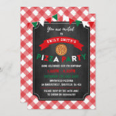 Pizza de uitnodiging van de verjaardagspartij (Voorkant / Achterkant)