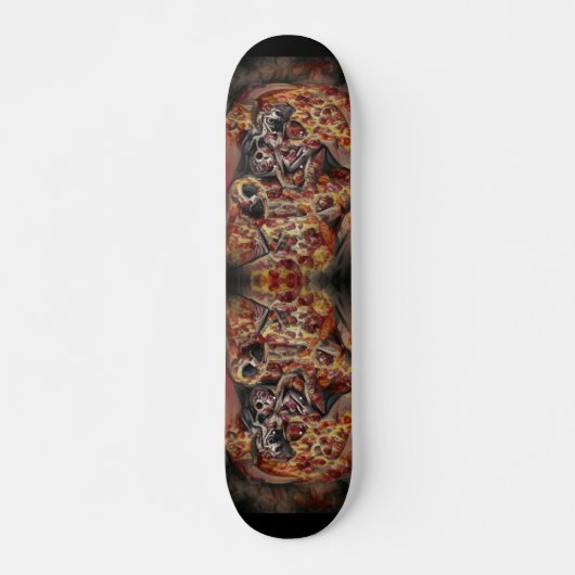 Pizza deathtrap grafische abstracte kunst persoonlijk skateboard (Voorkant)