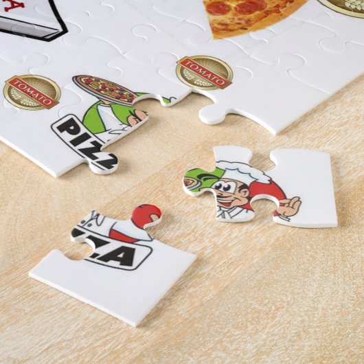 Pizza Decorative Jigzaag Puzzle Legpuzzel (Zijkant)