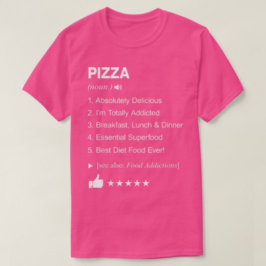Pizza-definitie betekent grappig t-shirt (Design voorkant)