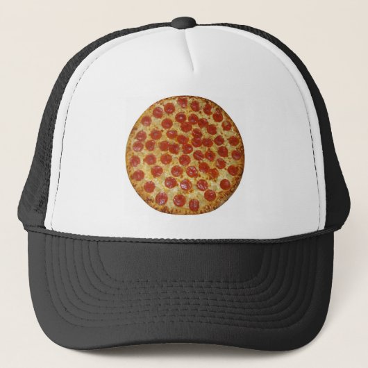 Pizza... Delicious Pepperoni Pizza Trucker Pet (Voorkant)