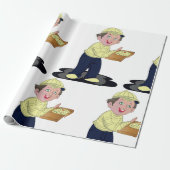 Pizza Delivery Boy Food Wrapping Paper Cadeaupapier (Uitgerold)