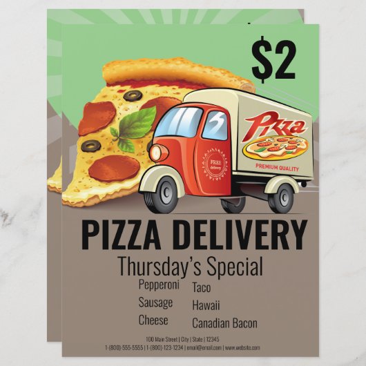 Pizza Delivery Business Flyer (Voorkant / Achterkant)