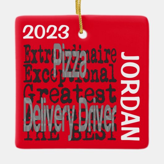 Pizza Delivery Driver Extraordinaire CUSTOM Keramisch Ornament (Voorkant)
