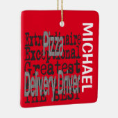 Pizza Delivery Driver Extraordinaire CUSTOM Keramisch Ornament (Rechts)