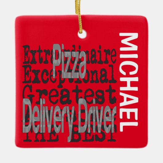 Pizza Delivery Driver Extraordinaire CUSTOM Keramisch Ornament (Voorkant)